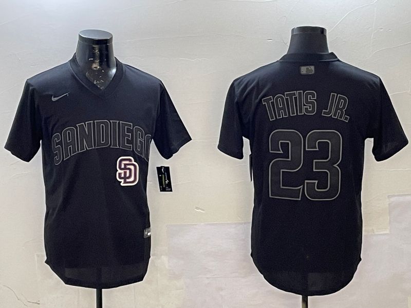 Men 2025 San Diego Padres #23 Tatis jr Black Throwback Nike MLB Jersey style 7129